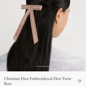 Dior Blush Embroidered Hair Bow